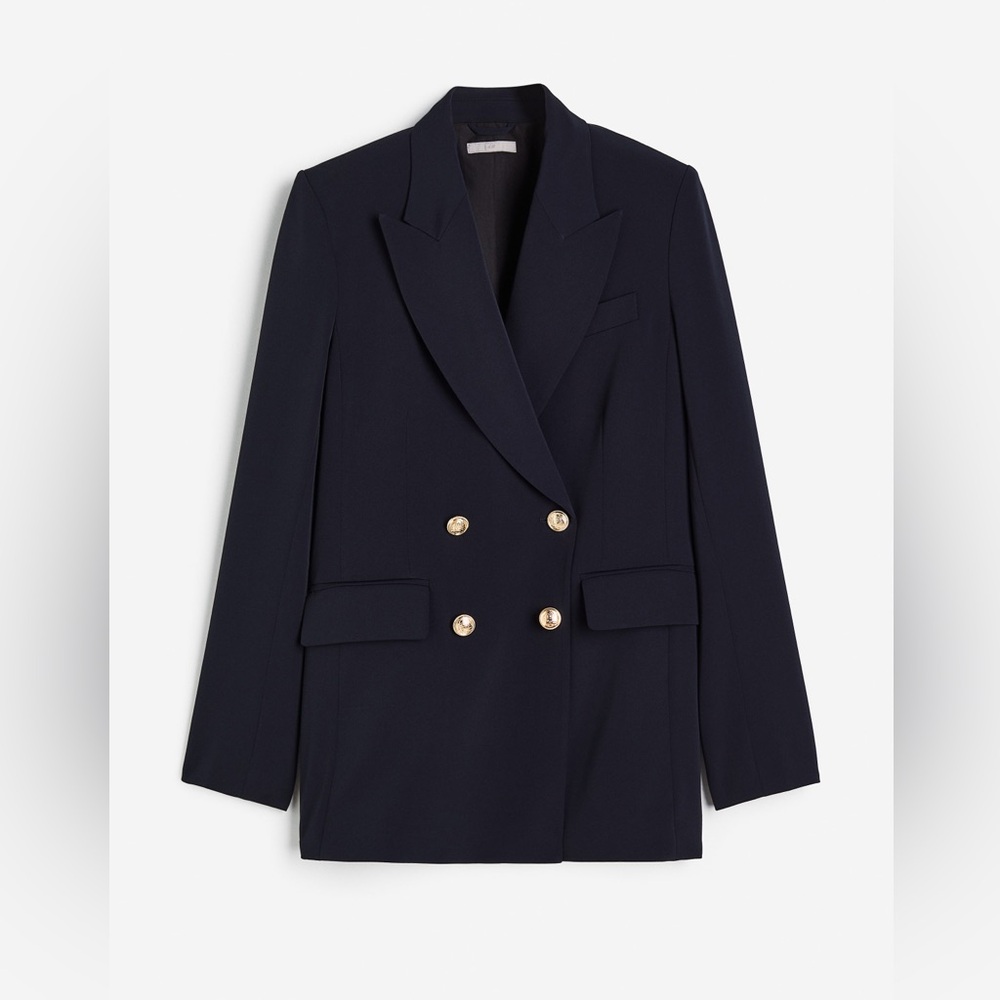 H&M Black Double Breasted Blazer